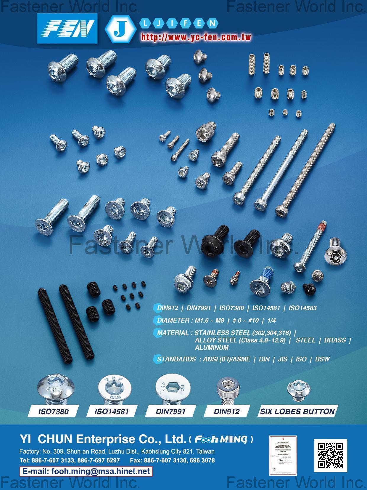 YI CHUN ENTERPRISE CO., LTD. , Socket Screw / Set Screw / Machine Screw , Socket Set Screws YI CHUN ENTERPRISE CO., LTD. , Socket Screw / Set Screw / Machine Screw , Socket Set Screws