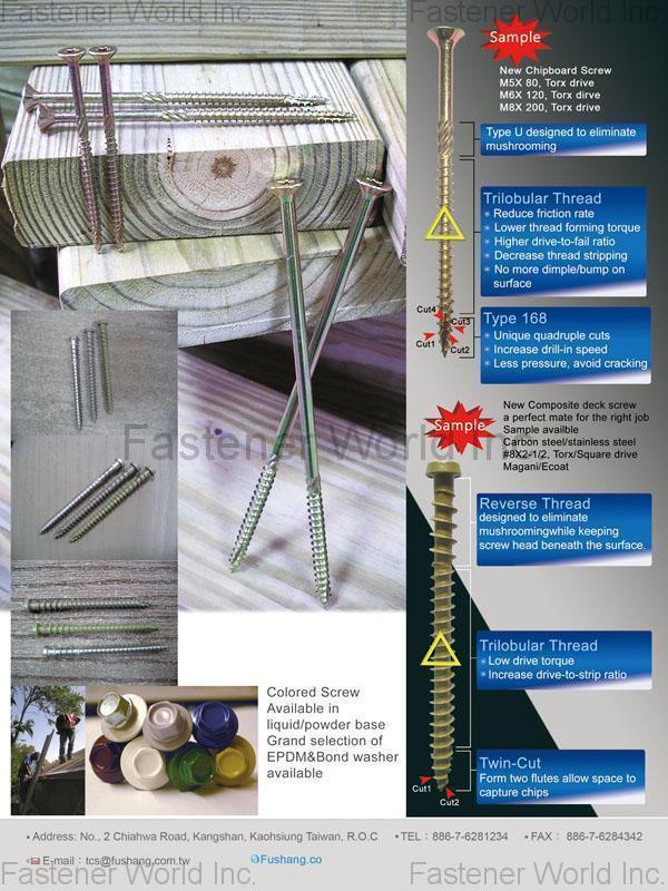 FUSHANG CO., LTD. , Trilobular Thread, Type 168, Twin-Cut , Chipboard Screws FUSHANG CO., LTD. , Trilobular Thread, Type 168, Twin-Cut , Chipboard Screws