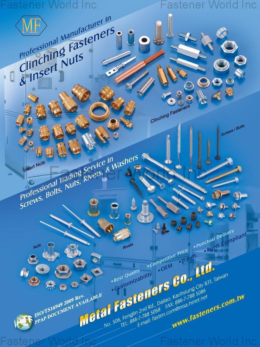 METAL FASTENERS CO., LTD. , Clinching Fasteners , Insert Nuts METAL FASTENERS CO., LTD. , Clinching Fasteners , Insert Nuts