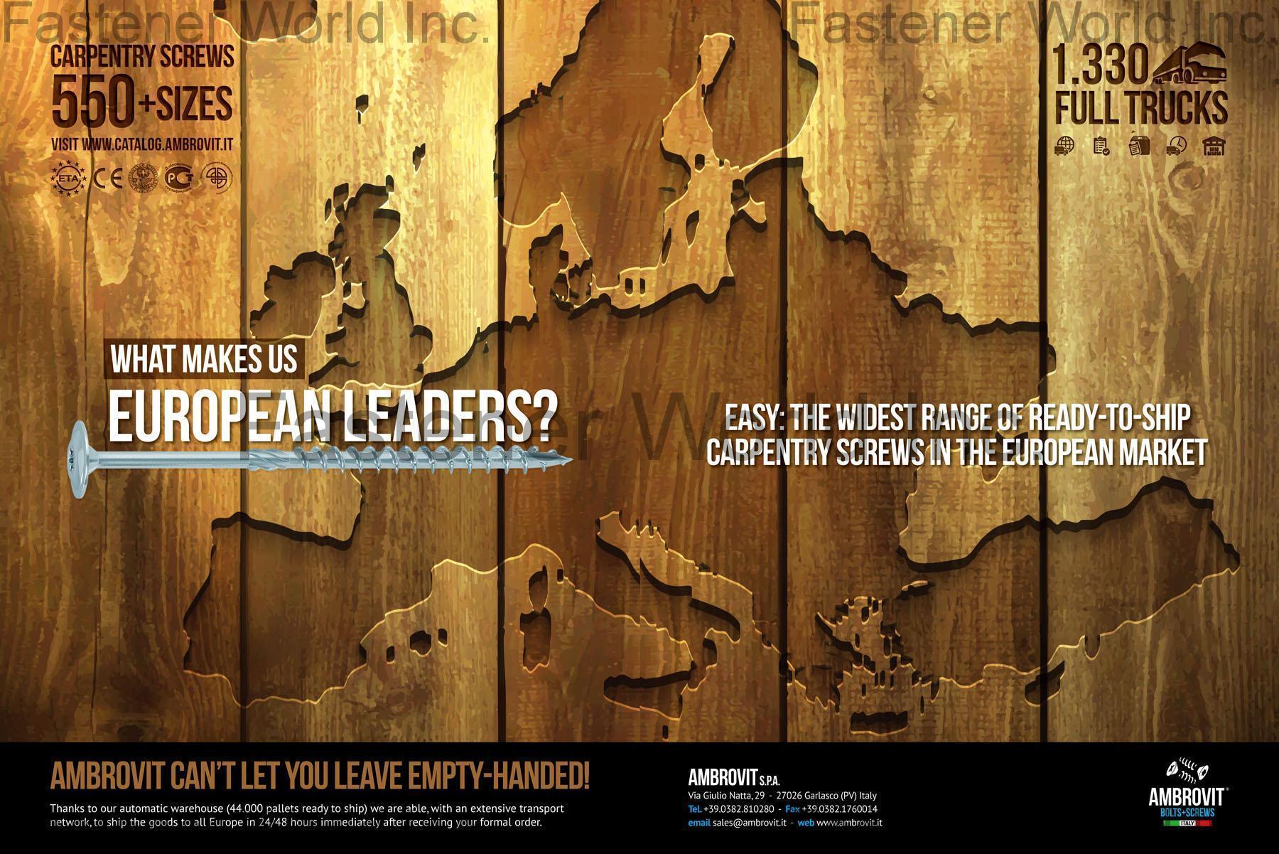 AMBROVIT S.P.A. , Chipboard Screws , Chipboard Screws AMBROVIT S.P.A. , Chipboard Screws , Chipboard Screws