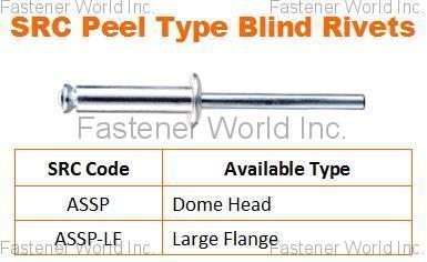 SPECIAL RIVETS CORP. (SRC) , Peel Type Blind Rivets , Split Rivets SPECIAL RIVETS CORP. (SRC) , Peel Type Blind Rivets , Split Rivets
