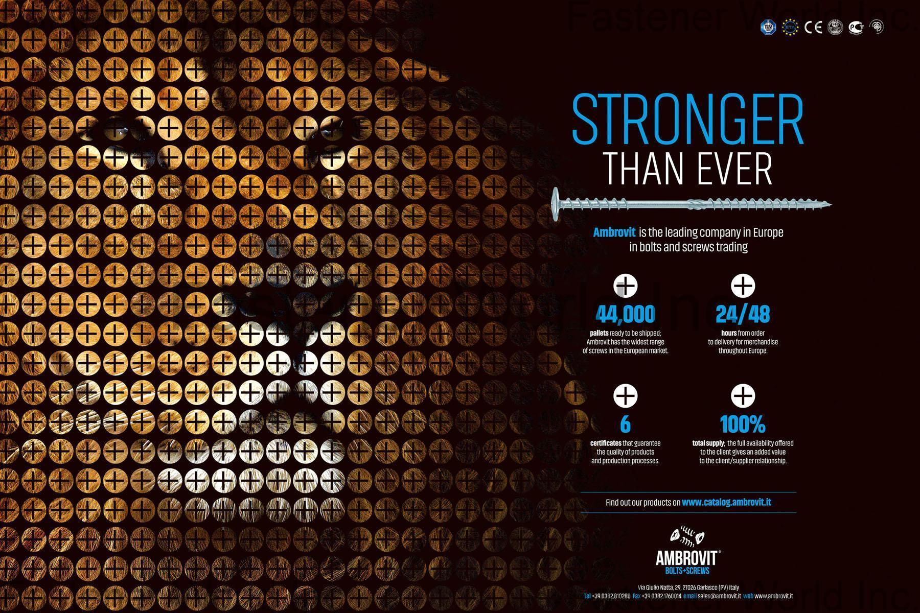 AMBROVIT S.P.A. , Bolts and Screws , Self-drilling Screws AMBROVIT S.P.A. , Bolts and Screws , Self-drilling Screws