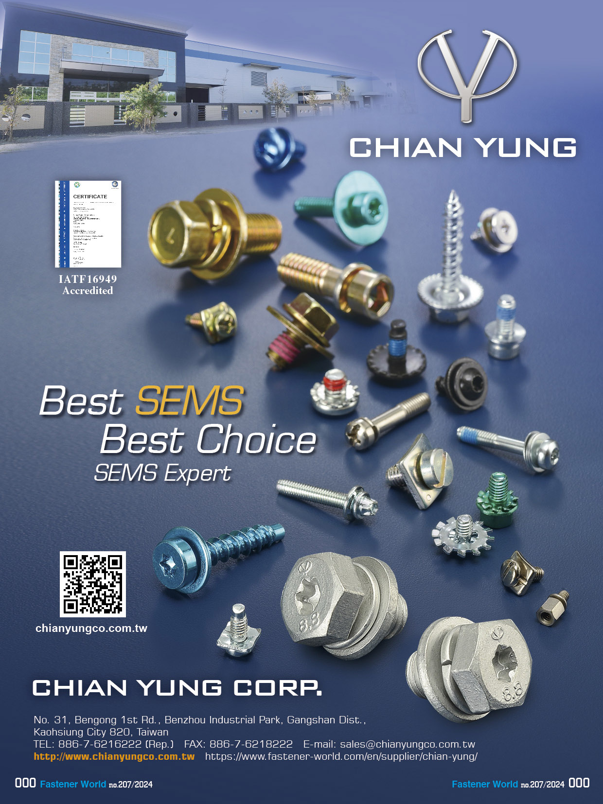CHIAN YUNG CORPORATION  , SEMS SCREW   , SEMS Screws CHIAN YUNG CORPORATION  , SEMS SCREW   , SEMS Screws