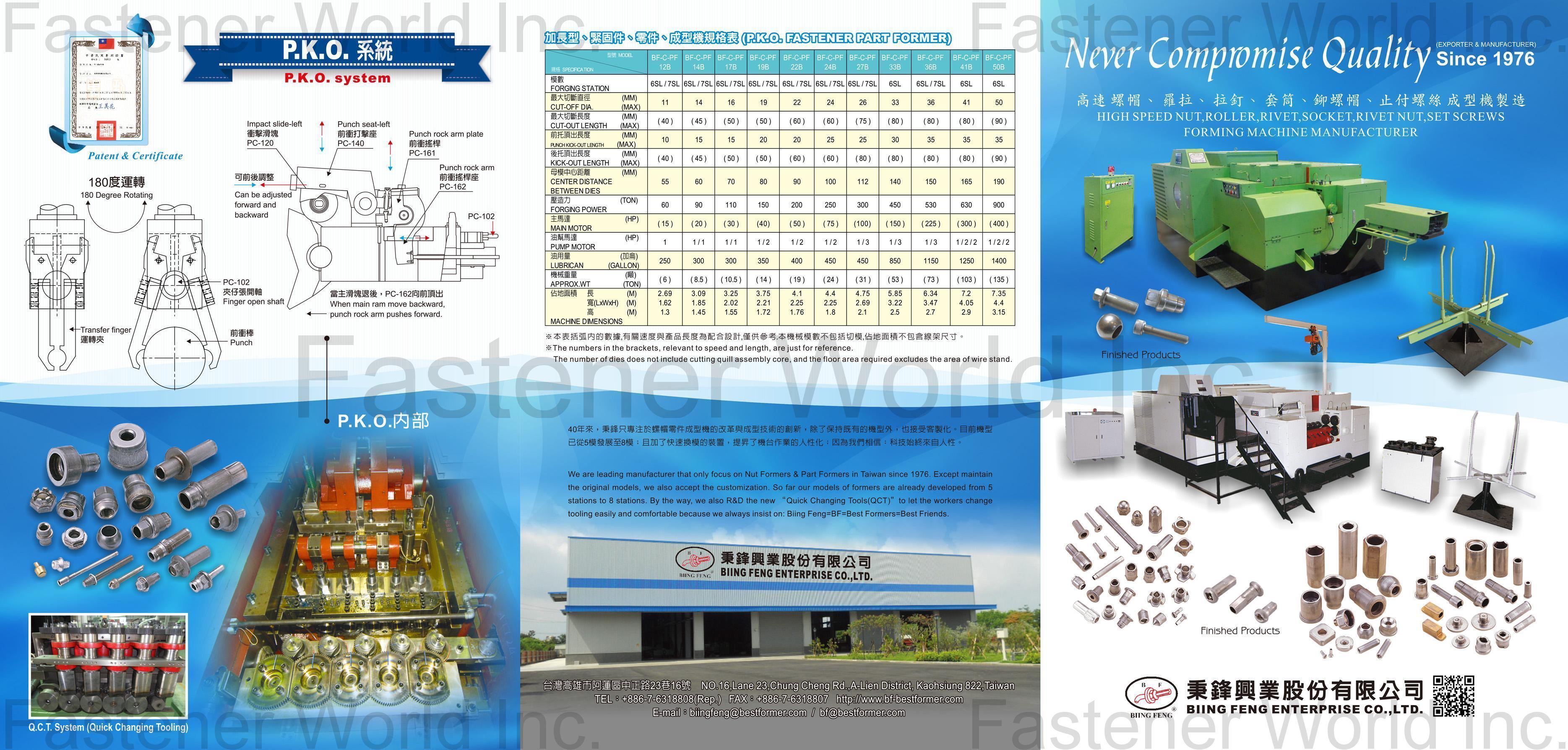 BIING FENG ENTERPRISE CO., LTD. BIING FENG ENTERPRISE CO., LTD.