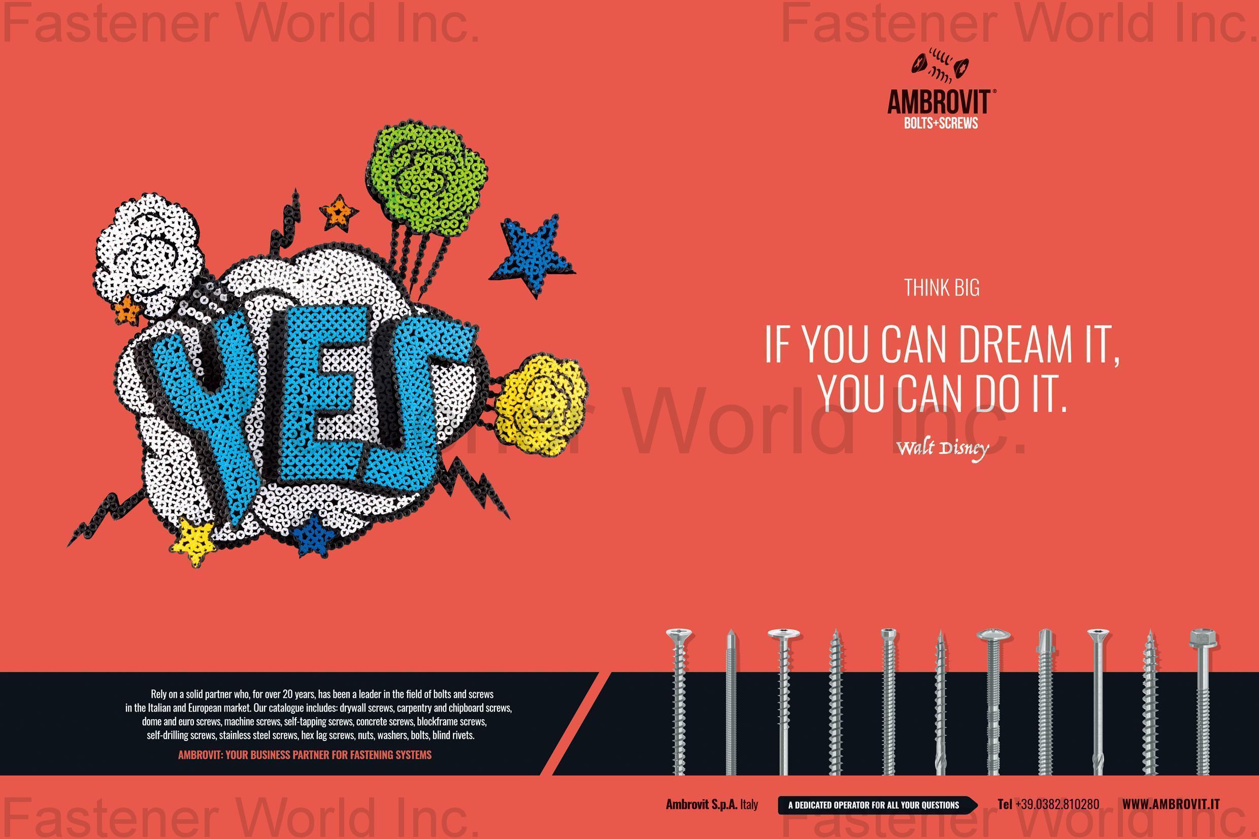 AMBROVIT S.P.A. , Bolts and Screws , All Kinds of Screws AMBROVIT S.P.A. , Bolts and Screws , All Kinds of Screws