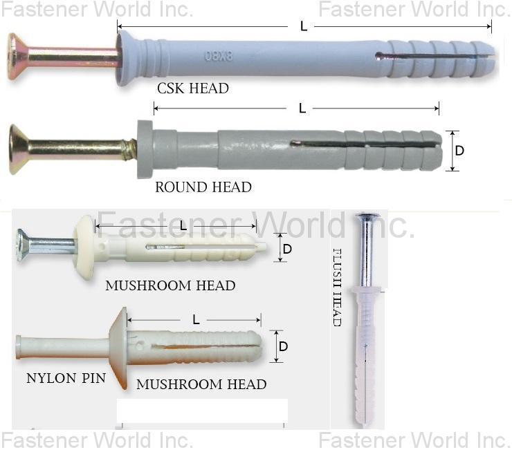 HWALLY PRODUCTS CO., LTD. , NO.806 NYLON NAIL IN ANCHOR , Nylon Nail Anchors HWALLY PRODUCTS CO., LTD. , NO.806 NYLON NAIL IN ANCHOR , Nylon Nail Anchors