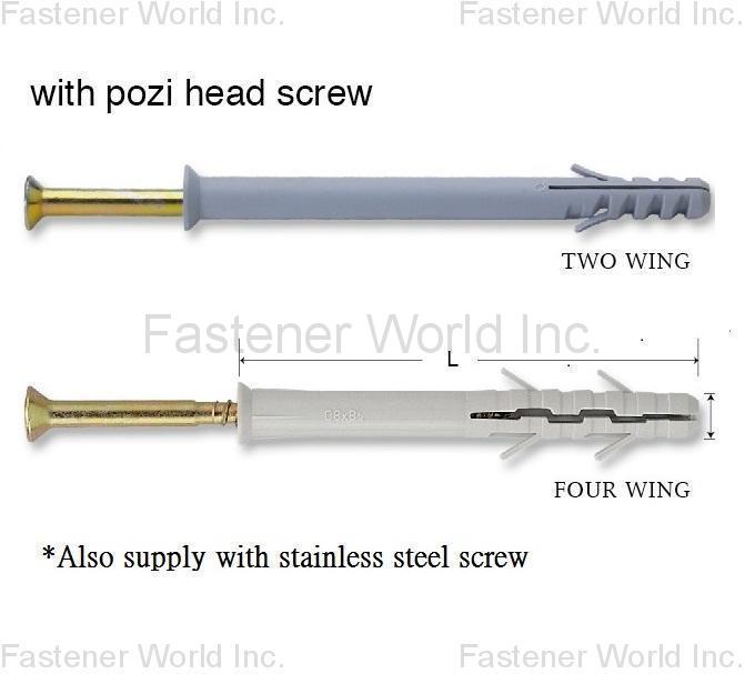 HWALLY PRODUCTS CO., LTD. , NO.704 NYLON FRAME FIXING (SCREW IN) , Frame Plugs & screws HWALLY PRODUCTS CO., LTD. , NO.704 NYLON FRAME FIXING (SCREW IN) , Frame Plugs & screws