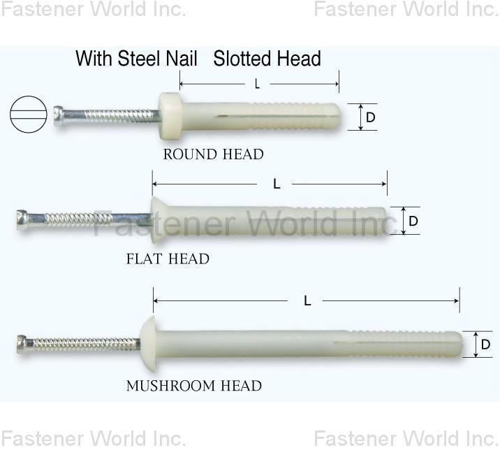HWALLY PRODUCTS CO., LTD. , NO.801 NYLON NAIL PLUG , Nylon Nail Anchors HWALLY PRODUCTS CO., LTD. , NO.801 NYLON NAIL PLUG , Nylon Nail Anchors