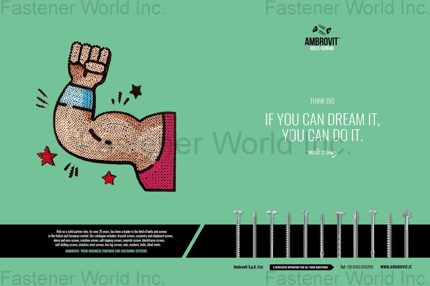 AMBROVIT S.P.A. , Bolts and Screws , All Kinds of Screws AMBROVIT S.P.A. , Bolts and Screws , All Kinds of Screws