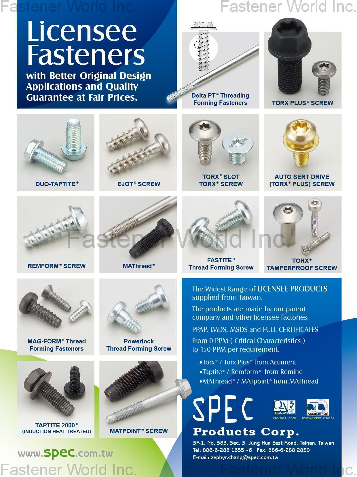 SPEC PRODUCTS CORP. , Torx Plus Screw / Torx Slot / Auto Sert Drive Screws , TORX Punches SPEC PRODUCTS CORP. , Torx Plus Screw / Torx Slot / Auto Sert Drive Screws , TORX Punches