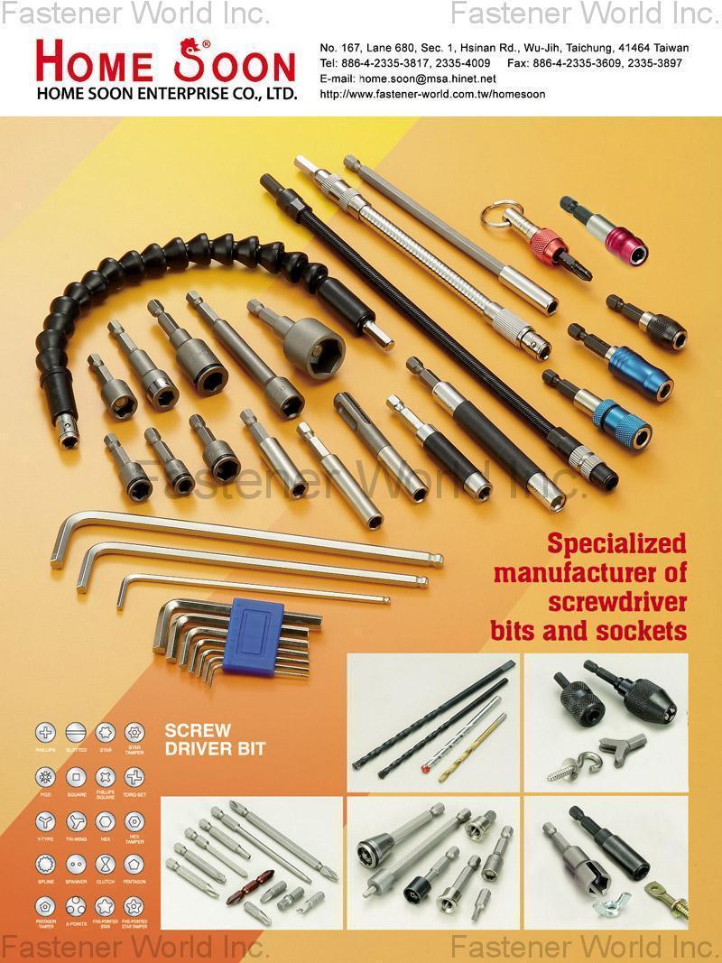 HOME SOON ENTERPRISE CO., LTD. , Screwdriver Bits and Sockets , Screwdriver Bits HOME SOON ENTERPRISE CO., LTD. , Screwdriver Bits and Sockets , Screwdriver Bits
