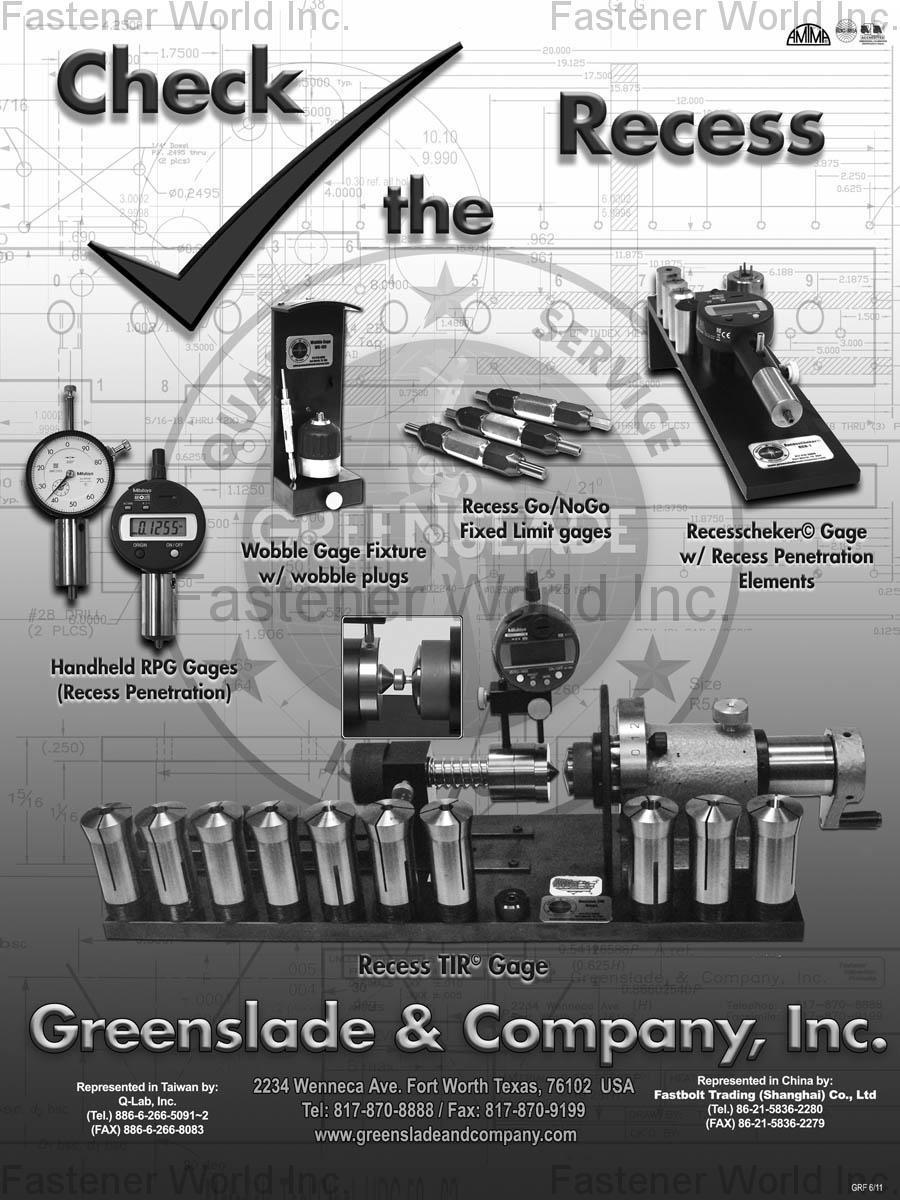 GREENSLADE & COMPANY, INC. , Handheld RPG Gages (Recess Penetration), Wobble Gage Fixture w/ wobble plugs , Ring gage, Thread gage, Plug gage calibration GREENSLADE & COMPANY, INC. , Handheld RPG Gages (Recess Penetration), Wobble Gage Fixture w/ wobble plugs , Ring gage, Thread gage, Plug gage calibration