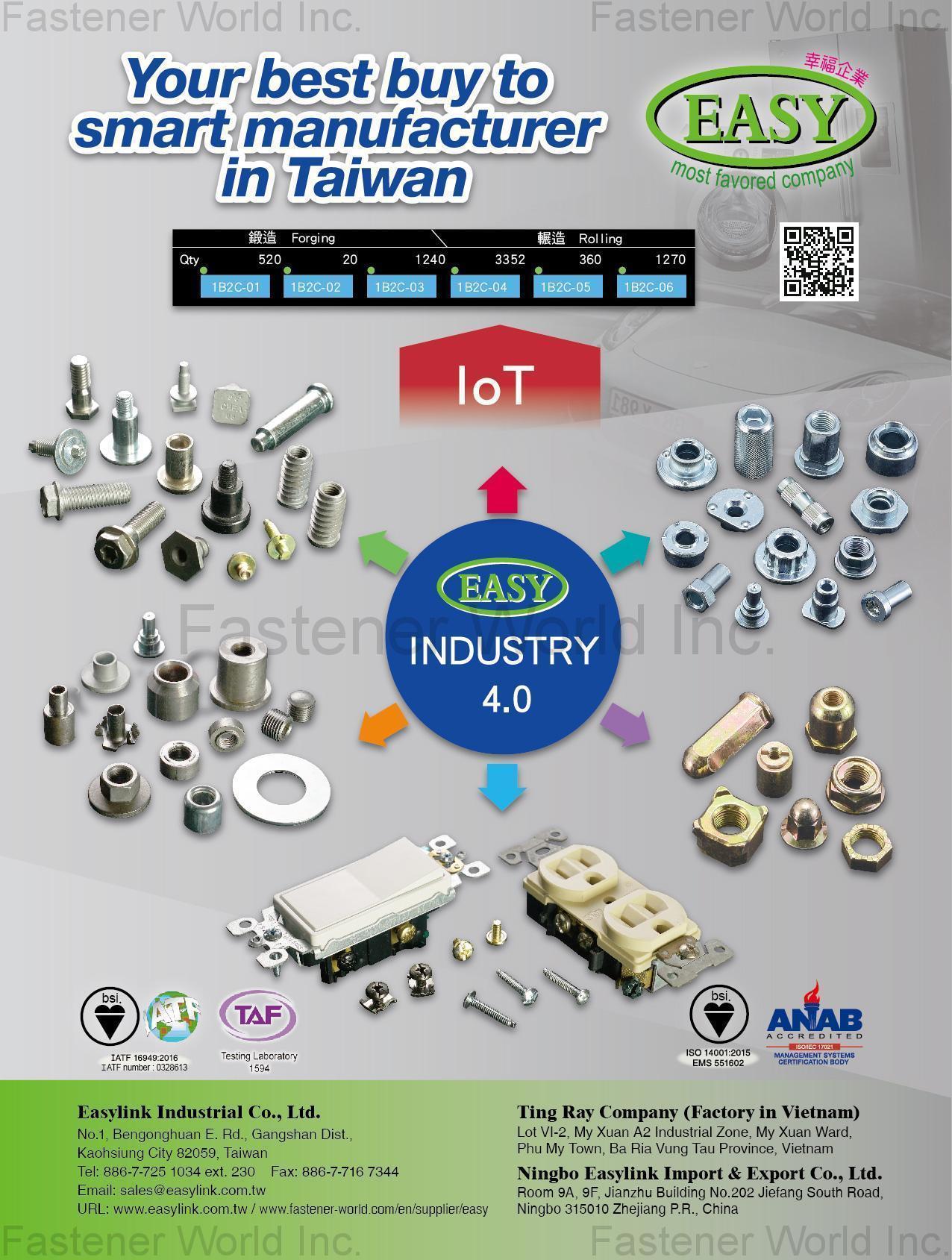 EASYLINK INDUSTRIAL CO., LTD. , Automotive Part, Electronic Screw, Standard Parts, Furniture Components , Automotive Parts EASYLINK INDUSTRIAL CO., LTD. , Automotive Part, Electronic Screw, Standard Parts, Furniture Components , Automotive Parts