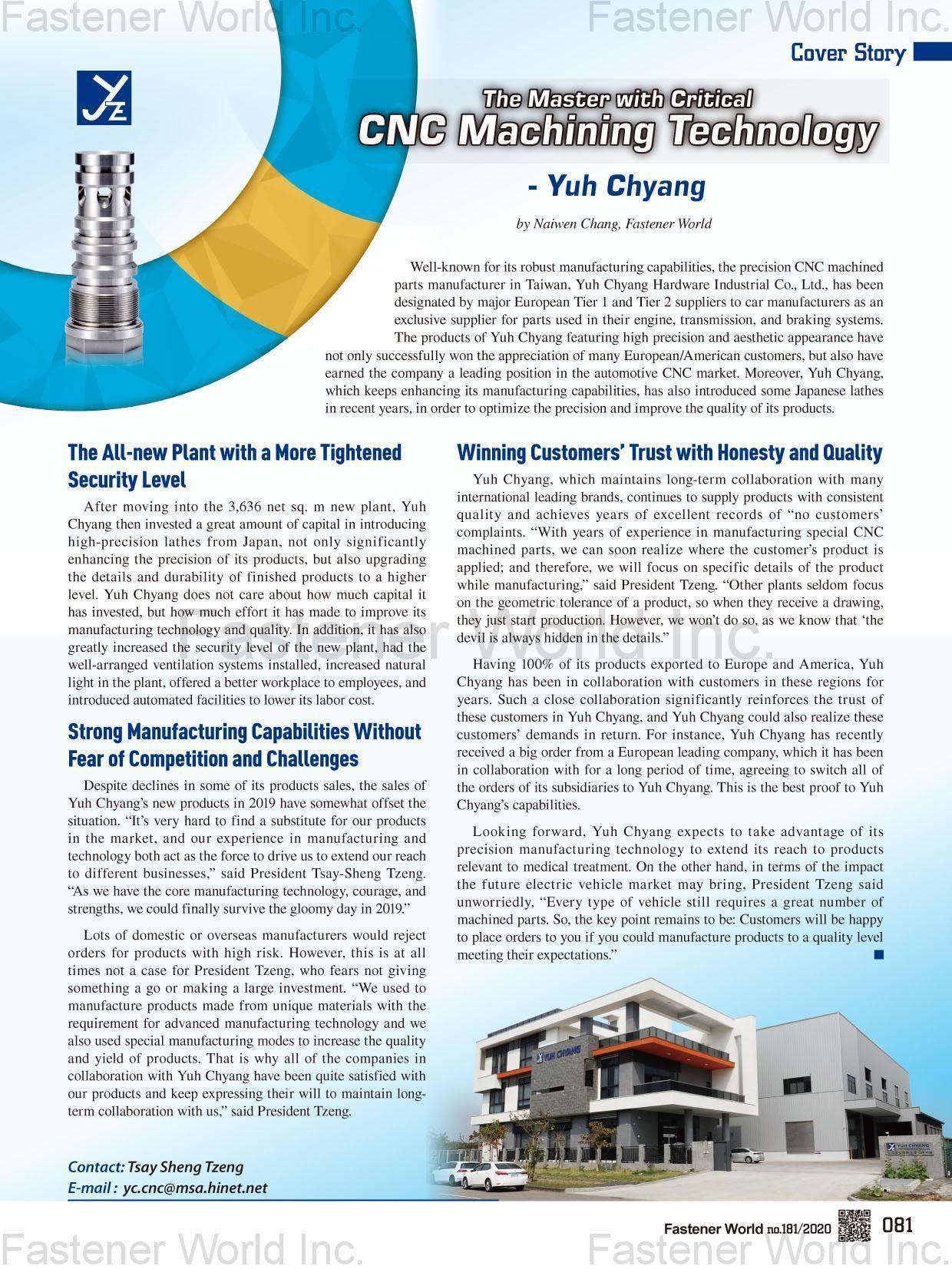 YUH CHYANG HARDWARE INDUSTRIAL CO., LTD. , Cnc Machining Parts YUH CHYANG HARDWARE INDUSTRIAL CO., LTD. , Cnc Machining Parts