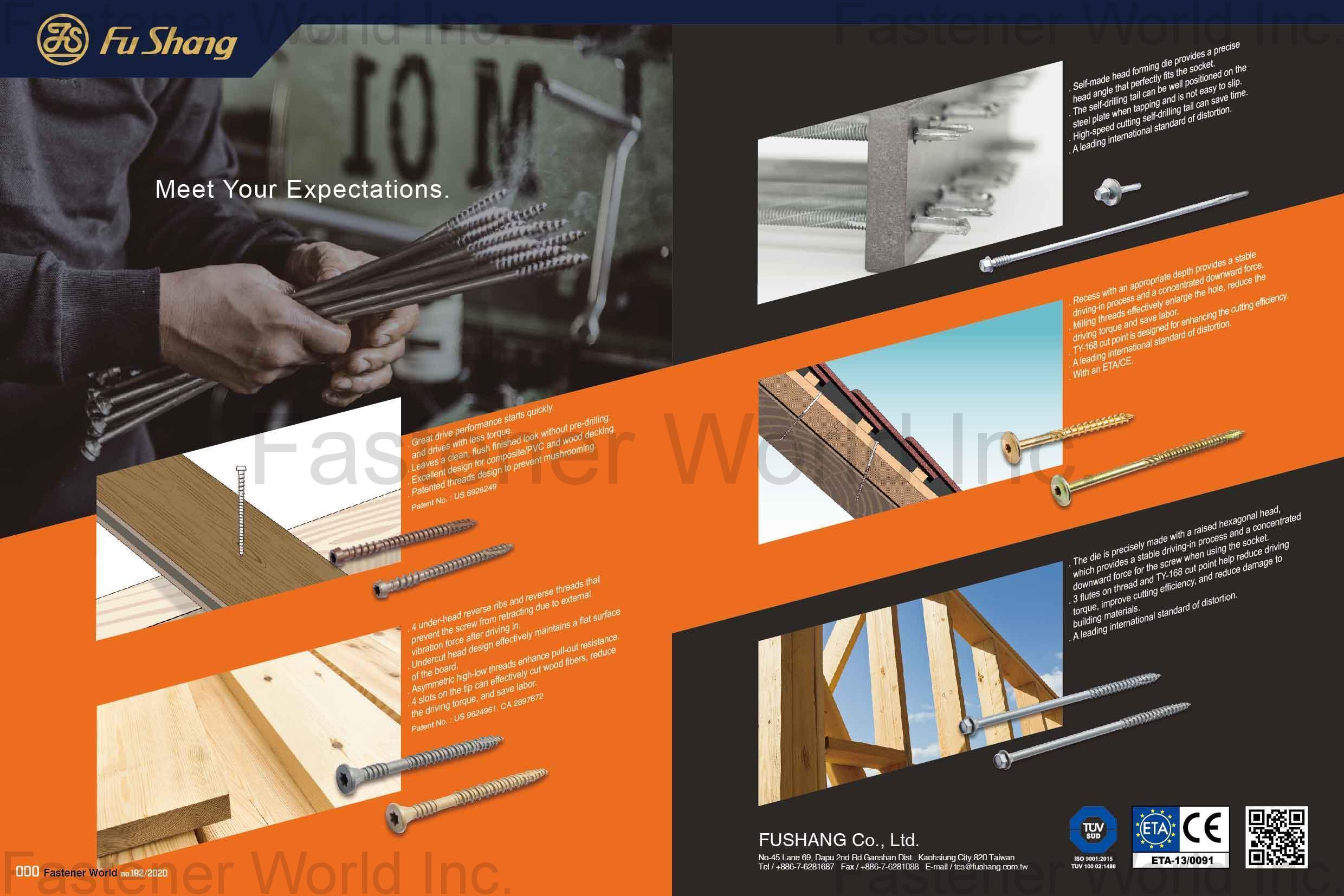 FUSHANG CO., LTD. , Concrete Screw, Window Screw, Stainless Steel Screw, Machine Screw, Self Tapping Screw, Self Drilling Screw, Composite Deck Screw, Chipboard Screws , Stainless Steel Screws FUSHANG CO., LTD. , Concrete Screw, Window Screw, Stainless Steel Screw, Machine Screw, Self Tapping Screw, Self Drilling Screw, Composite Deck Screw, Chipboard Screws , Stainless Steel Screws