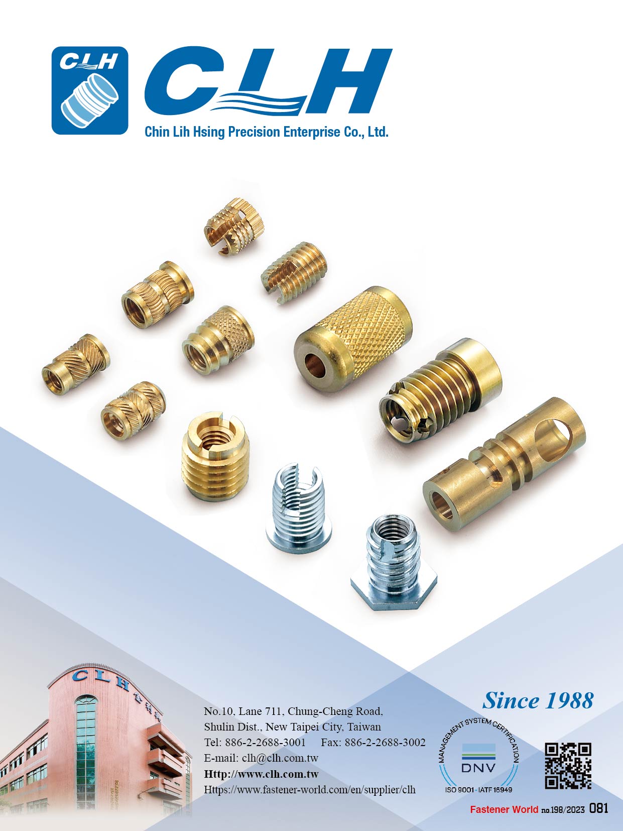 CLH PRECISION ENTERPRISE CO., LTD. , Brass Inserts, Clinch Parts, CNC Parts , Turning Parts CLH PRECISION ENTERPRISE CO., LTD. , Brass Inserts, Clinch Parts, CNC Parts , Turning Parts