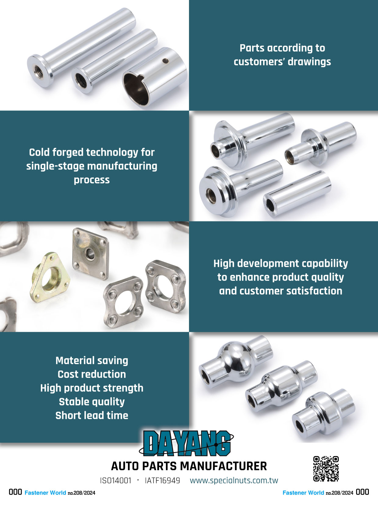 Da Yang Enterprise Co., Ltd. , AUTO PARTS, WELD NUTS, T-NUTS, TUBES, SPECIAL RIVETS