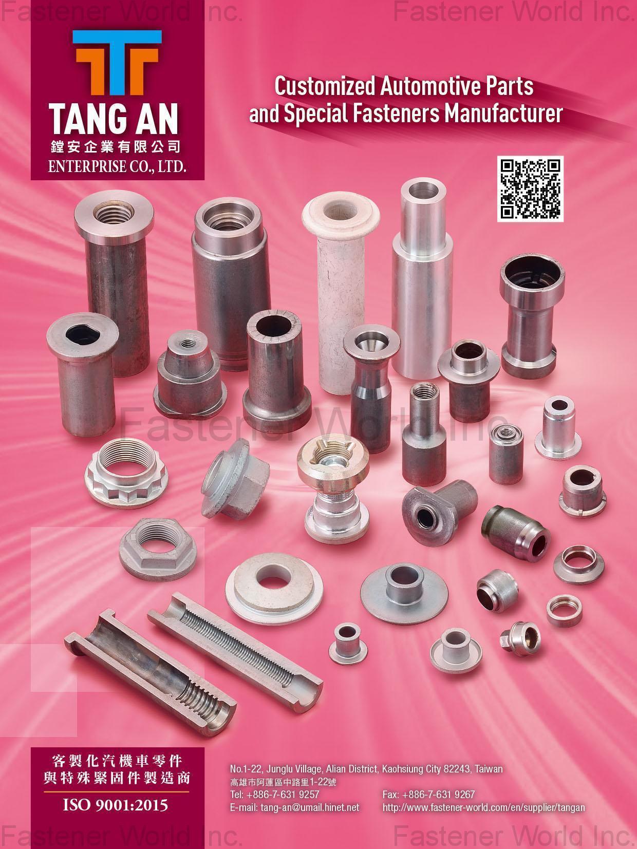 TANG AN ENTERPRISE CO., LTD. , Customized Automotive Parts, Special Fasteners TANG AN ENTERPRISE CO., LTD. , Customized Automotive Parts, Special Fasteners