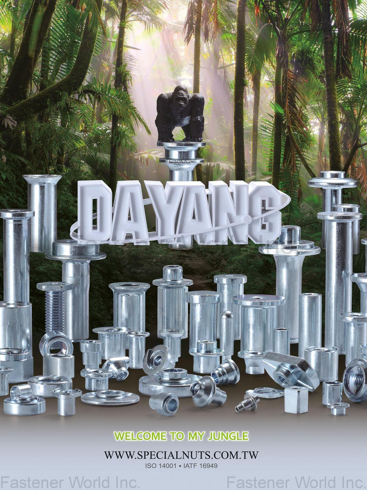 Da Yang Enterprise Co., Ltd. , SPECIAL PARTS, WELD NUTS, T-NUTS, TUBES, SPECIAL RIVETS Da Yang Enterprise Co., Ltd. , SPECIAL PARTS, WELD NUTS, T-NUTS, TUBES, SPECIAL RIVETS