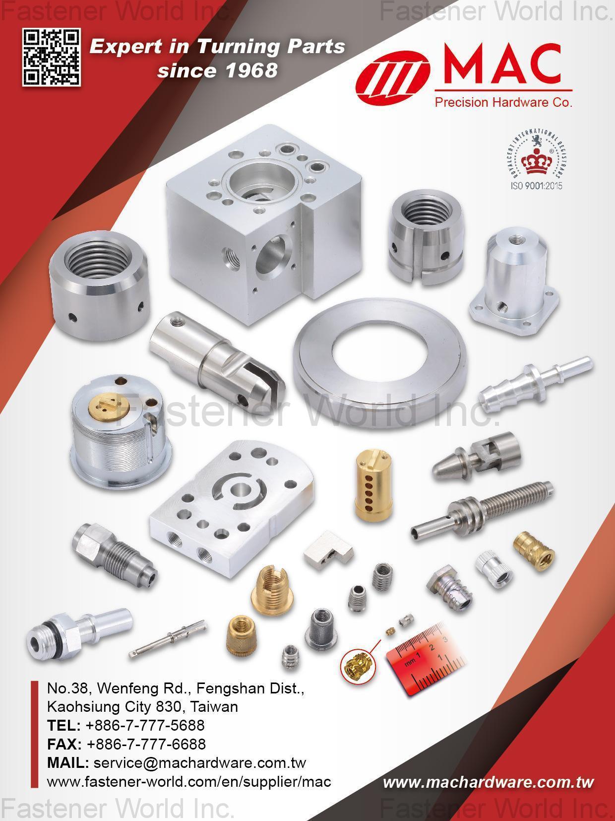 MAC PRECISION HARDWARE CO. , Turning Parts MAC PRECISION HARDWARE CO. , Turning Parts