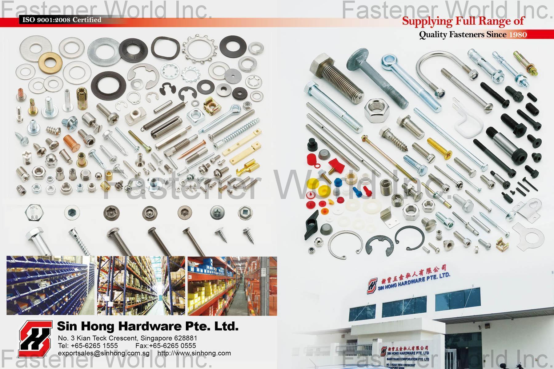 SIN HONG HARDWARE PTE. LTD , BOLTS / STUD BOLTS / SOCKET SCREW / MACHINE SCREW / TAPPING SCREW / DRILLING SCREW / NUTS / WASHER , All Kinds of Screws SIN HONG HARDWARE PTE. LTD , BOLTS / STUD BOLTS / SOCKET SCREW / MACHINE SCREW / TAPPING SCREW / DRILLING SCREW / NUTS / WASHER , All Kinds of Screws