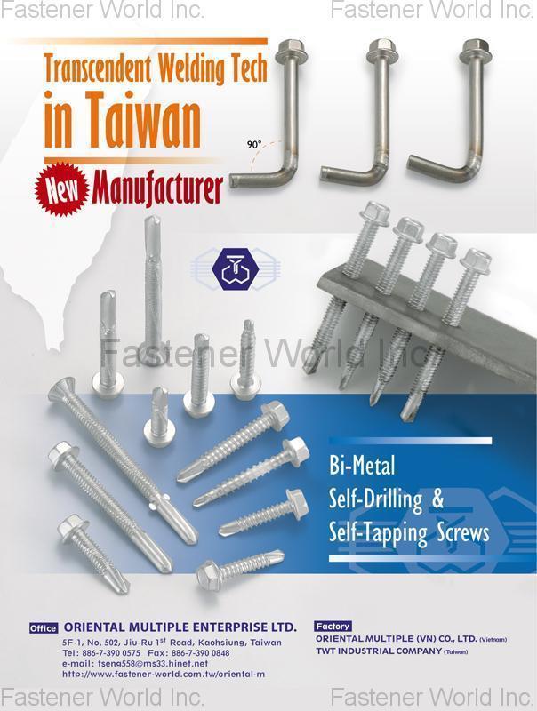 TSENG WIN TRADING CO., LTD. / ORIENTAL MULTIPLE ENTERPRISE LTD. , Bi-Metal Self-Drilling & Self-Tapping Screws , Bi-metal Screw TSENG WIN TRADING CO., LTD. / ORIENTAL MULTIPLE ENTERPRISE LTD. , Bi-Metal Self-Drilling & Self-Tapping Screws , Bi-metal Screw