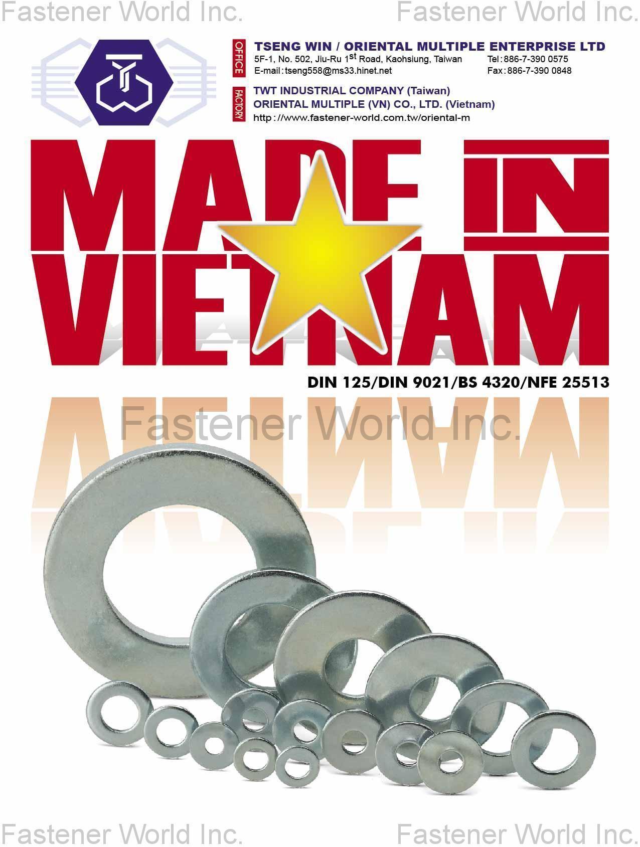 TSENG WIN TRADING CO., LTD. / ORIENTAL MULTIPLE ENTERPRISE LTD. , Wedge Anchor , Steel Washers