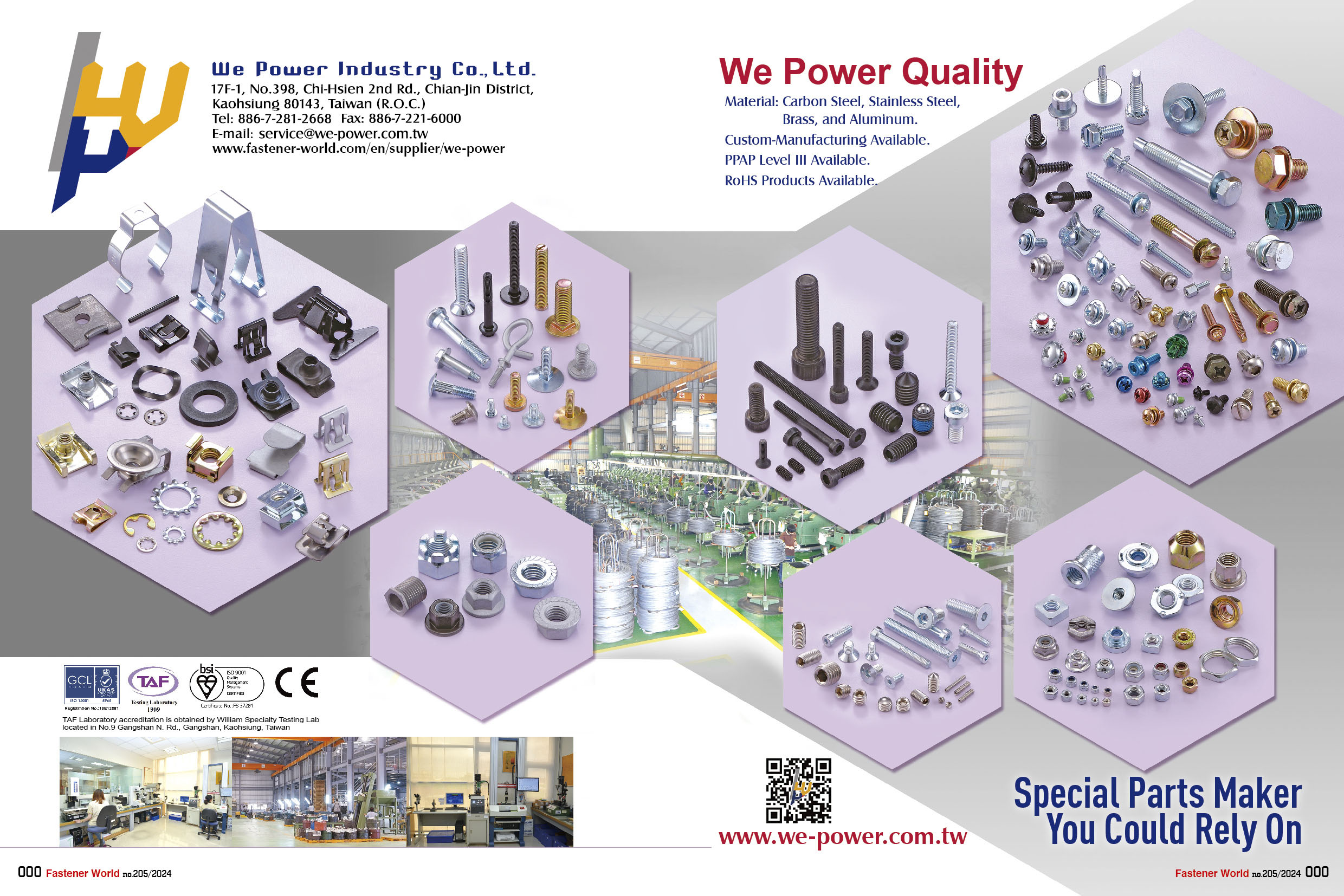WE POWER INDUSTRY CO., LTD. , SPECIAL PARTS, SHEET METAL SCREW, SELF TAPPING SCREW, SELF DRILLING SCREW, MACHINE SCREW, THREAD ROLLING SCREW, SELF PIERCING SCREW, PLASTIC SCREW, DRYWALL SCREW, WOOD SCREW, CHIPBOARD SCREW, PARTICLE BOARD SCREW, CONCRETE SCREW, SEMS SCREW, CONSTRUCTION SCREW, FURNITURE SCREW, STAINLESS STEEL SCREW, BRASS SCREW, SPECIAL SCREW, CNC, MULTI STATION SCREW, HEX NUT, FLANGE NUT, NYLON INSERT NUT, WING NUT, WELD NUT, SQUARE NUT, CAP NUT, HEX HEAD BOLT, HANGER BOLT, DOUBLE END BOLT, EYE BOLT, STAMPING PARTS, CLIPS, RINGS, WASHERS, U-NUTS WE POWER INDUSTRY CO., LTD. , SPECIAL PARTS, SHEET METAL SCREW, SELF TAPPING SCREW, SELF DRILLING SCREW, MACHINE SCREW, THREAD ROLLING SCREW, SELF PIERCING SCREW, PLASTIC SCREW, DRYWALL SCREW, WOOD SCREW, CHIPBOARD SCREW, PARTICLE BOARD SCREW, CONCRETE SCREW, SEMS SCREW, CONSTRUCTION SCREW, FURNITURE SCREW, STAINLESS STEEL SCREW, BRASS SCREW, SPECIAL SCREW, CNC, MULTI STATION SCREW, HEX NUT, FLANGE NUT, NYLON INSERT NUT, WING NUT, WELD NUT, SQUARE NUT, CAP NUT, HEX HEAD BOLT, HANGER BOLT, DOUBLE END BOLT, EYE BOLT, STAMPING PARTS, CLIPS, RINGS, WASHERS, U-NUTS