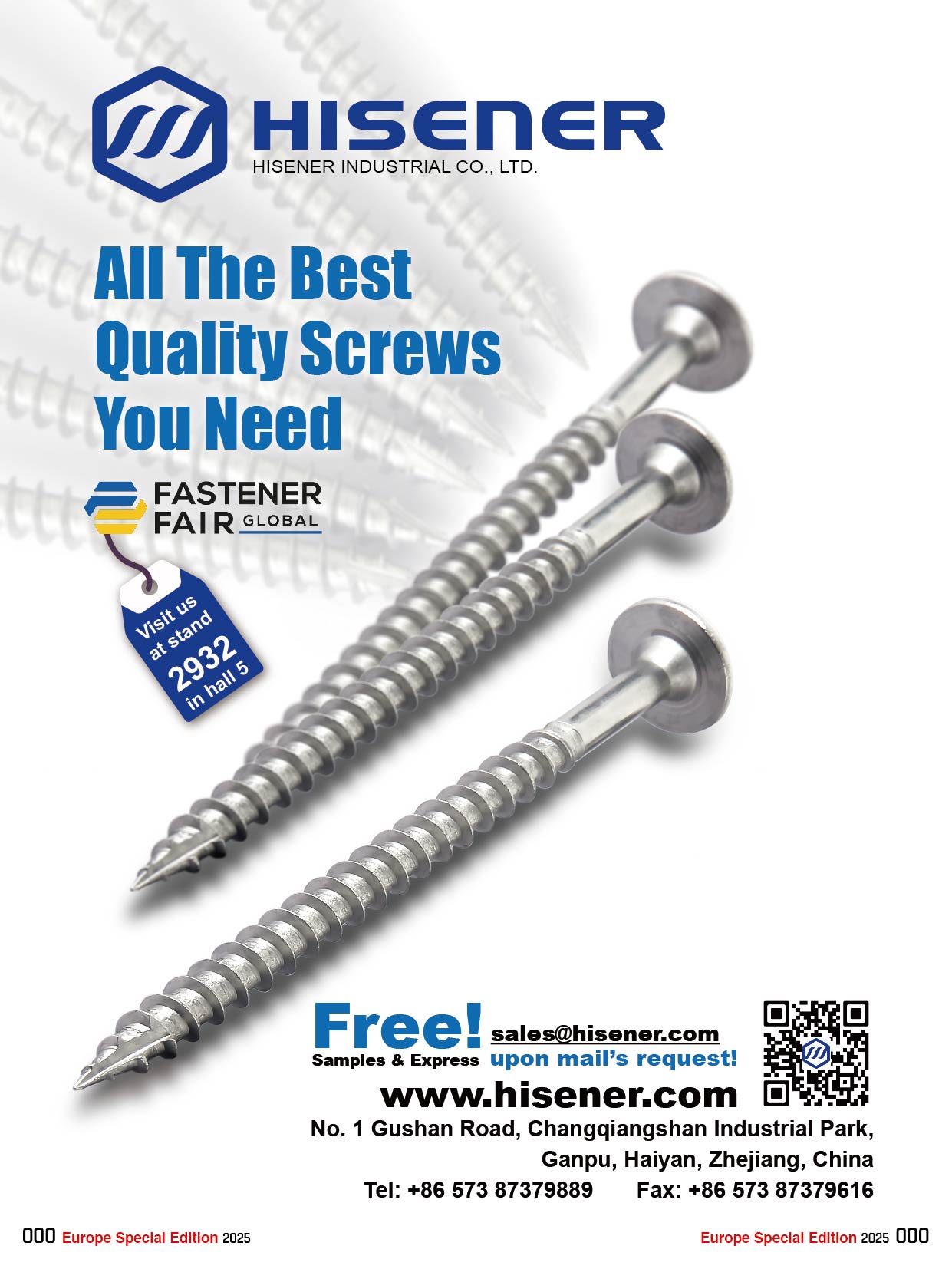 HISENER INDUSTRIAL CO., LTD. , The Best Quality Stainless Steel Screws HISENER INDUSTRIAL CO., LTD. , The Best Quality Stainless Steel Screws