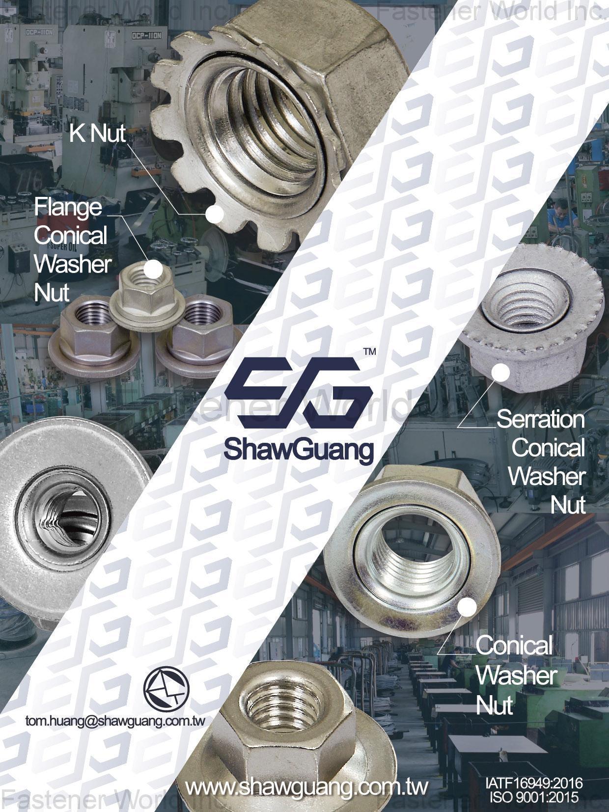 SHAW GUANG ENTERPRISE CO., LTD. , K Nuts, Flange Conical Washer Nuts, Serration Conical Washer Nuts, Conical Washer Nuts SHAW GUANG ENTERPRISE CO., LTD. , K Nuts, Flange Conical Washer Nuts, Serration Conical Washer Nuts, Conical Washer Nuts