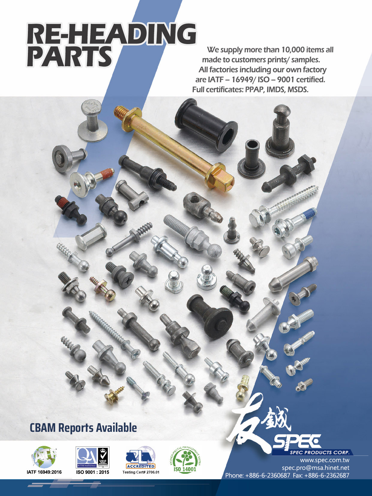SPEC PRODUCTS CORP. , Re-Heading Parts SPEC PRODUCTS CORP. , Re-Heading Parts