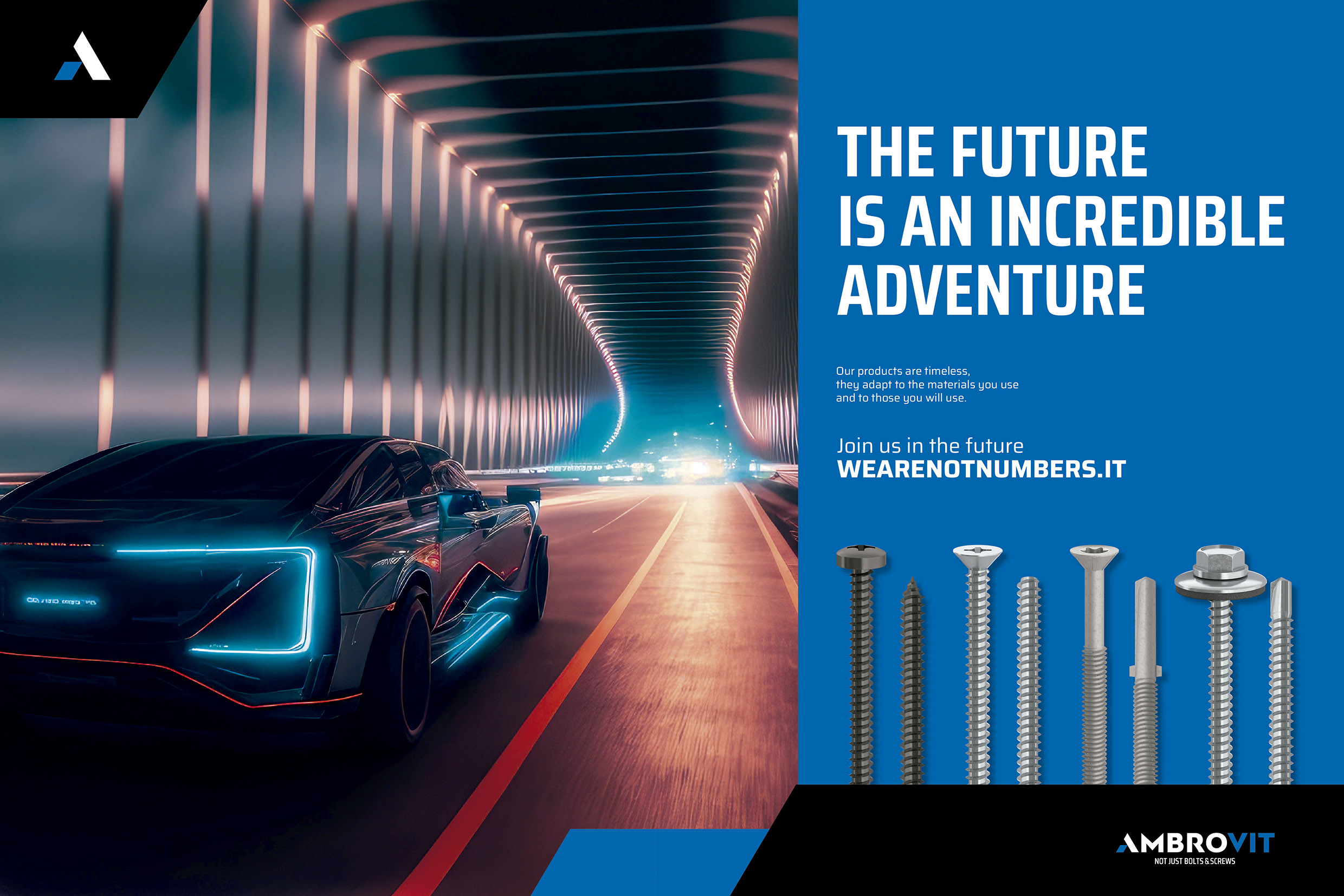 AMBROVIT S.P.A. , Chipboard Screws / Combined Screws / Machine Screws / Wood Screws / Hexagon Head Cap Screws / TRI-LOBULAR Screws / PVC Screws / Self-Tapping Screws / Countersunk Bolts / Hexagon Nuts / Flat Washers / Self-drilling Screws