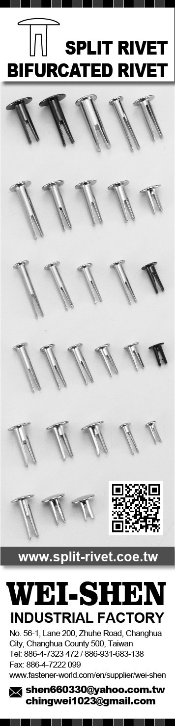 Wei-Shen Industrial Factory , Split Rivets, Bifurcated Rivets Wei-Shen Industrial Factory , Split Rivets, Bifurcated Rivets