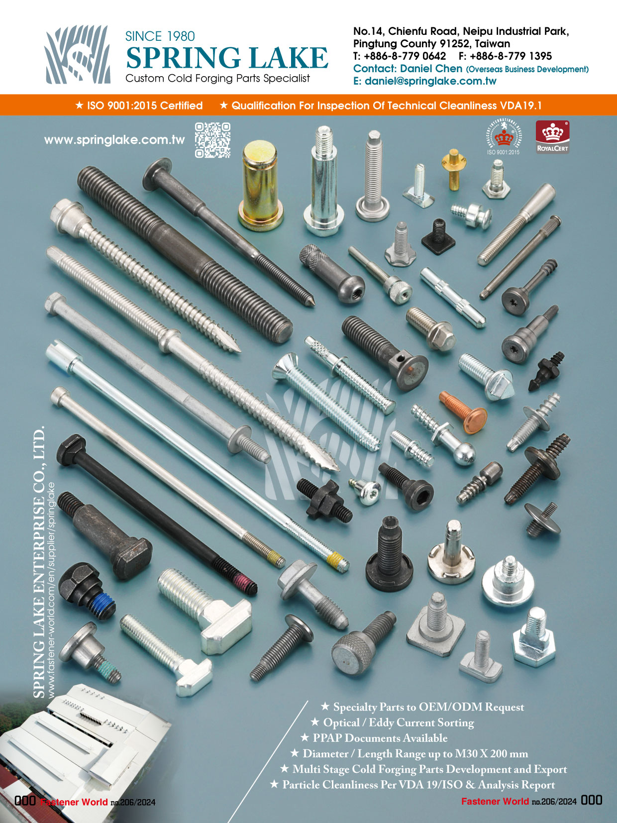 SPRING LAKE ENTERPRISE CO., LTD.  , Screws, Pins, Miniature/Micro Screws, Sems Screws SPRING LAKE ENTERPRISE CO., LTD.  , Screws, Pins, Miniature/Micro Screws, Sems Screws