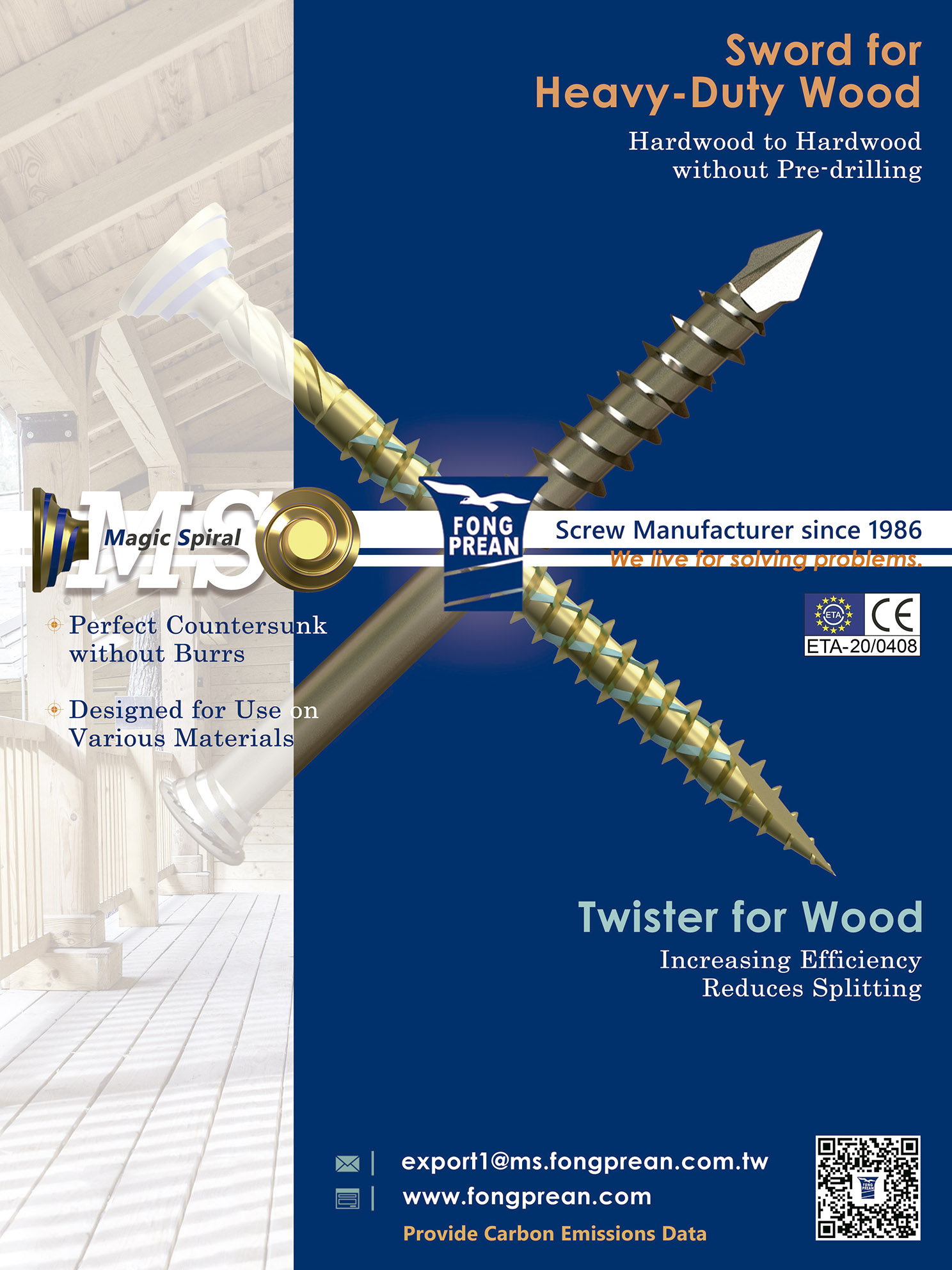 FONG PREAN INDUSTRIAL CO., LTD. , Sword for Heavy-Duty Wood, Twister for Wood FONG PREAN INDUSTRIAL CO., LTD. , Sword for Heavy-Duty Wood, Twister for Wood