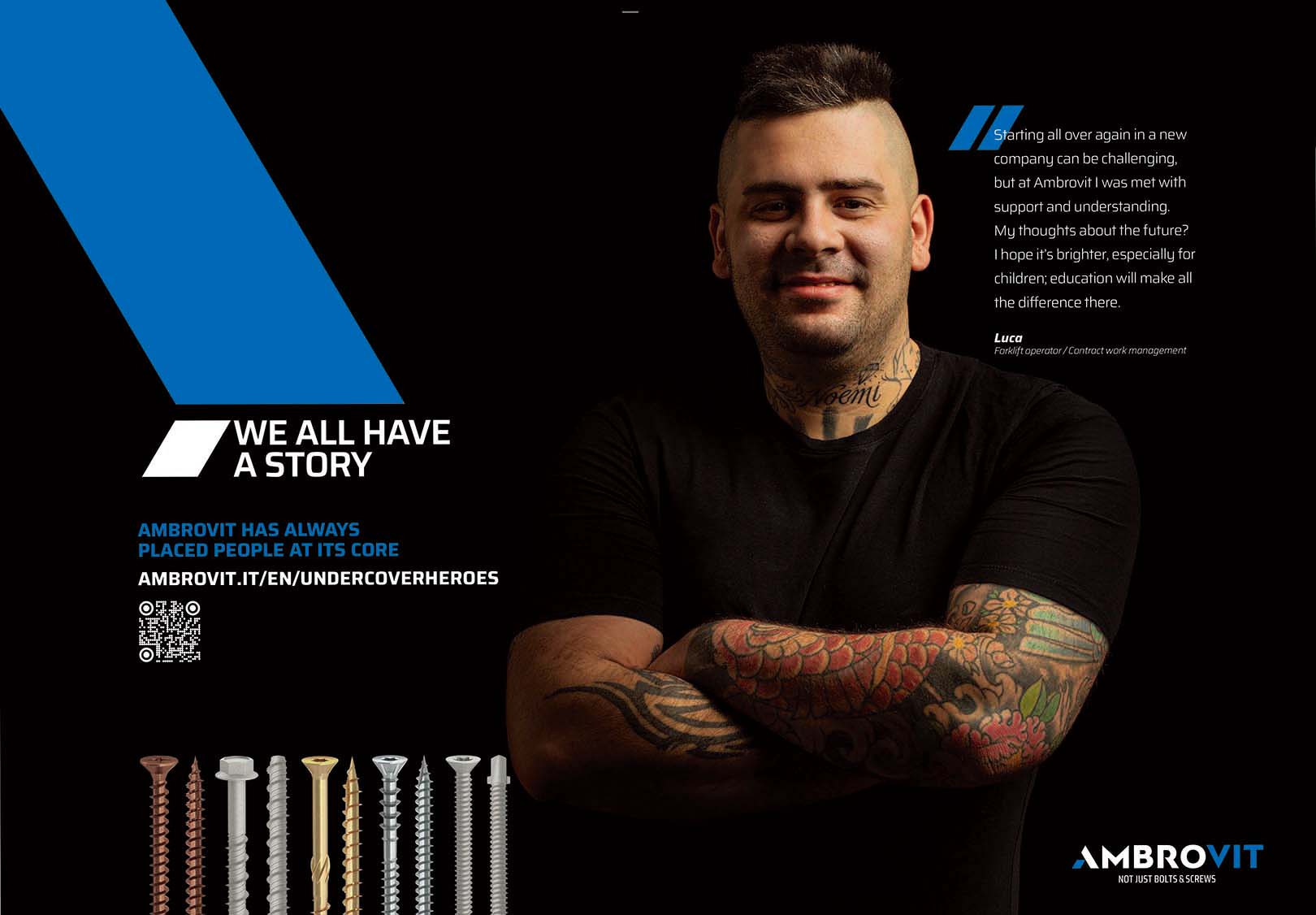 AMBROVIT S.P.A. , Chipboard Screws / Combined Screws / Machine Screws / Wood Screws / Hexagon Head Cap Screws / TRI-LOBULAR Screws / PVC Screws / Self-Tapping Screws / Countersunk Bolts / Hexagon Nuts / Flat Washers / Self-drilling Screws