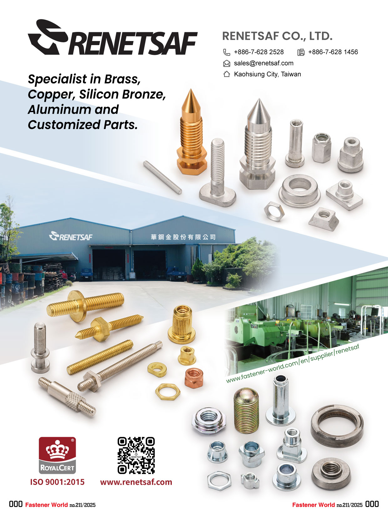 RENETSAF CO., LTD. , Specialist in Brass, Copper, Silicon Bronze, Aluminum and Customized Parts RENETSAF CO., LTD. , Specialist in Brass, Copper, Silicon Bronze, Aluminum and Customized Parts